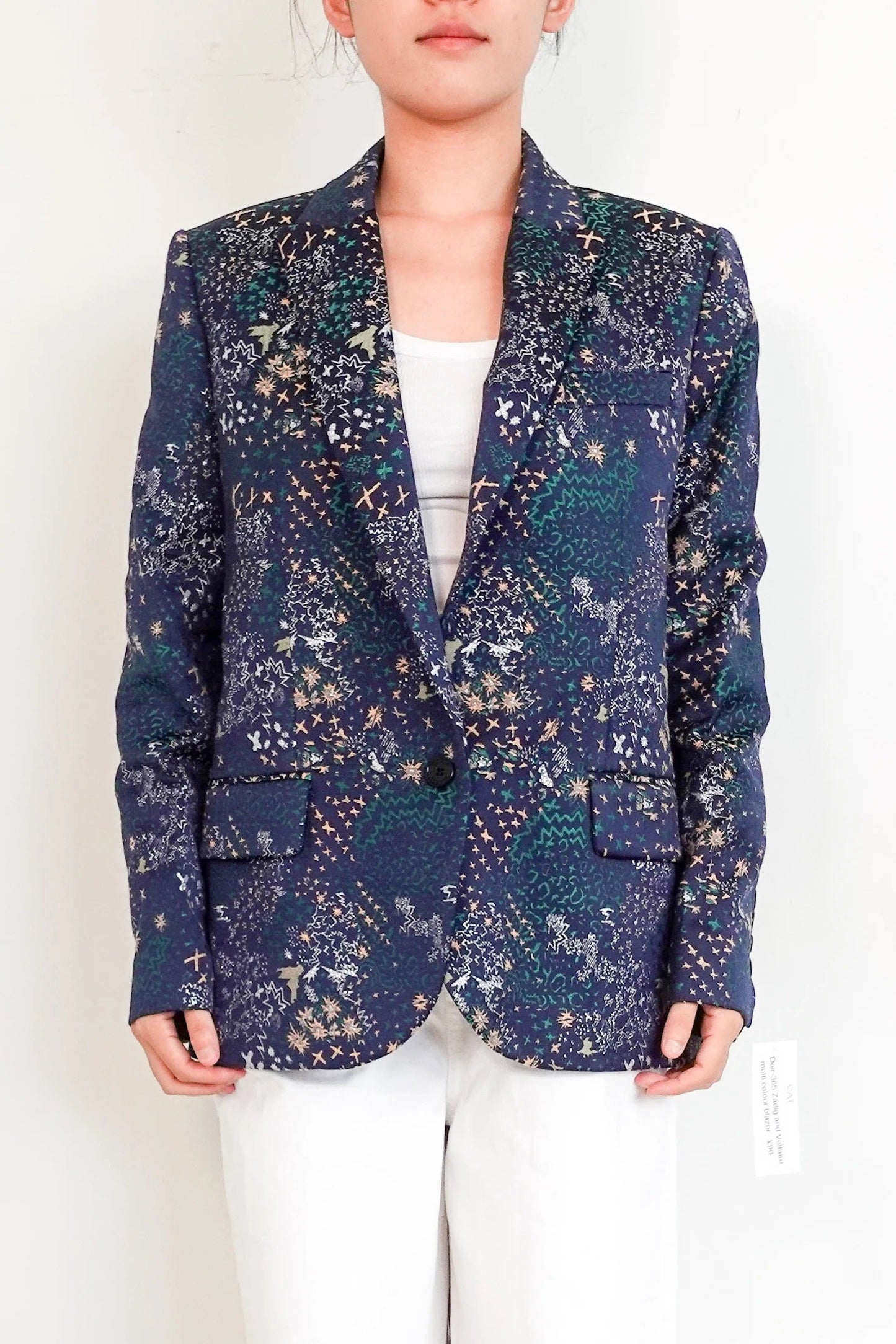 Women's long Viking jacquard blazer