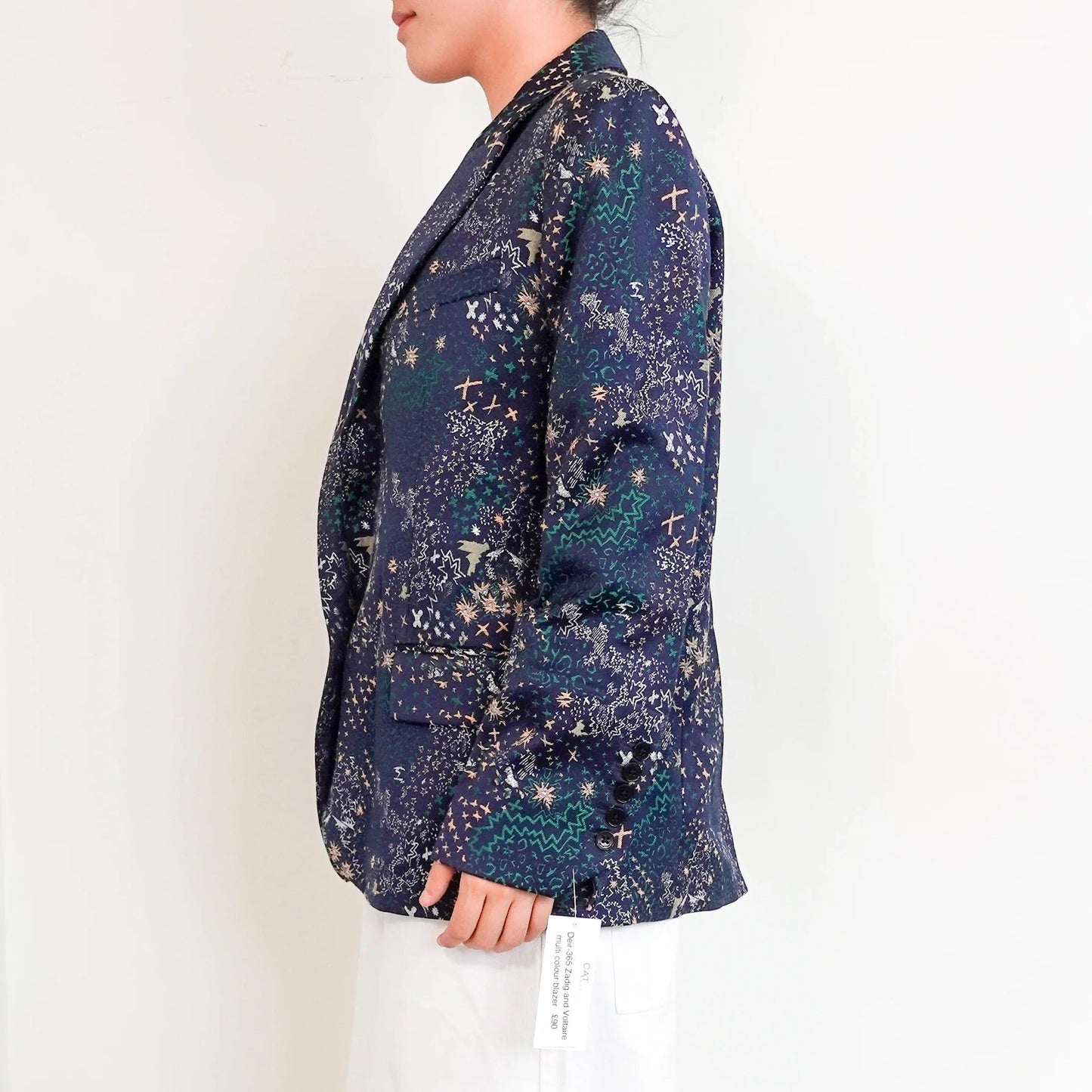 Women's long Viking jacquard blazer